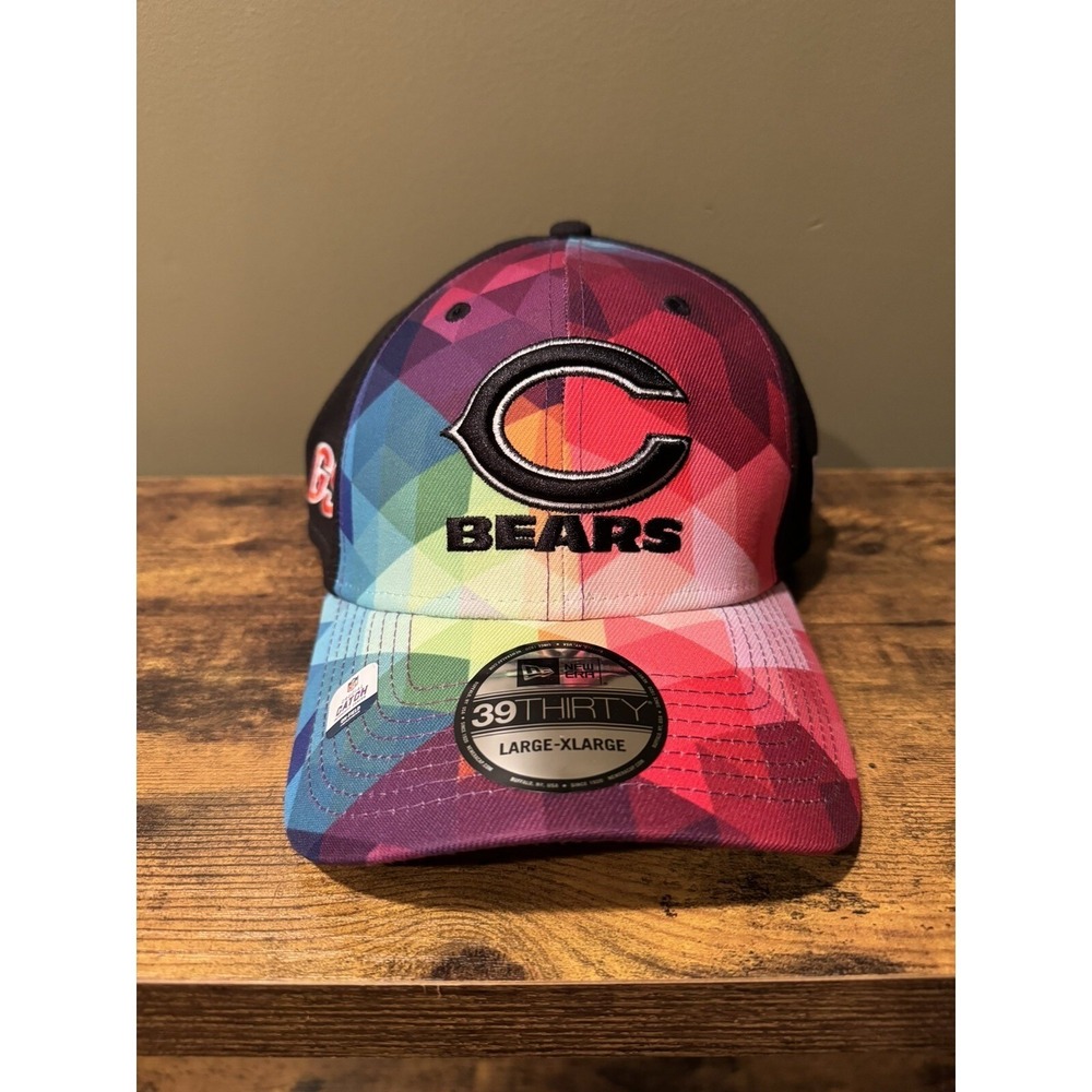 2023 Crucial Catch Chicago Bears New Era 39THIRTY NFL Sideline Hat L/XL New
